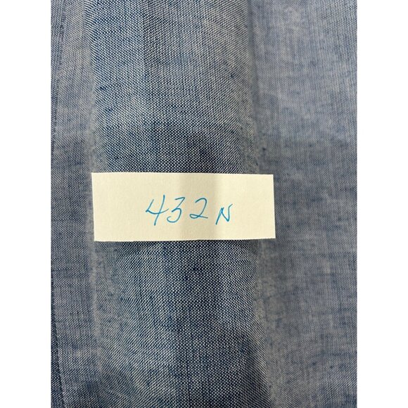 Linen Blend Sleeveless Blue V Neck  A Line Dress Side Zipper Sz Medium - Picture 8 of 9